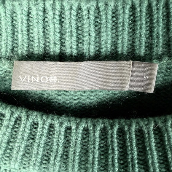 Vince Womens 100% Cashmere Crewneck Sweater Sage Green Small capsule minimalist - Picture 3 of 7